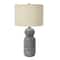 Hello Honey® 26.5" Curvy Gray Stoneware Desk Lamp with Linen Drum Shade